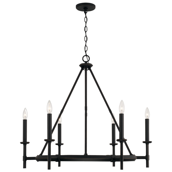 Capital Lighting 445261IH Six Light Chandelier, Brushed Black Iron