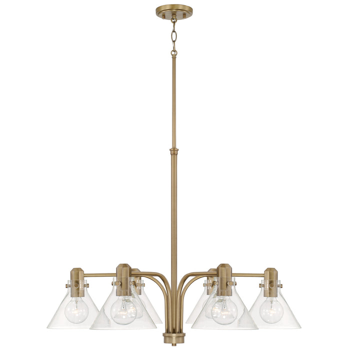 Capital Lighting 445861AD-528 Six Light Chandelier, Aged Brass