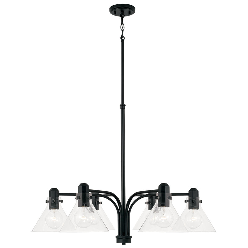 Capital Lighting 445861MB-528 Six Light Chandelier, Matte Black