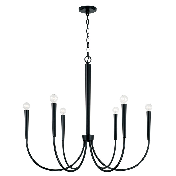 Capital Lighting 445961MB Six Light Chandelier, Matte Black