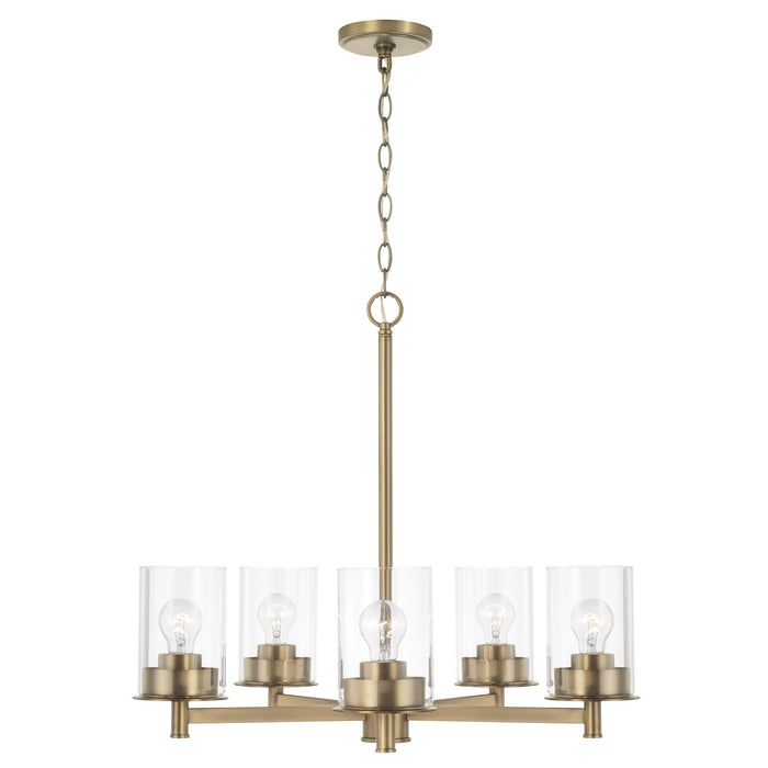 Capital Lighting 446851AD-532 Five Light Chandelier, Aged Brass