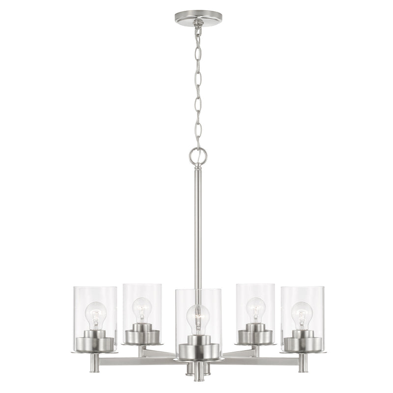 Capital Lighting 446851BN-532 Five Light Chandelier, Brushed Nickel