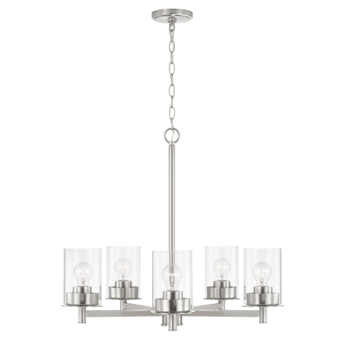 Capital Lighting 446851BN-532 Five Light Chandelier, Brushed Nickel