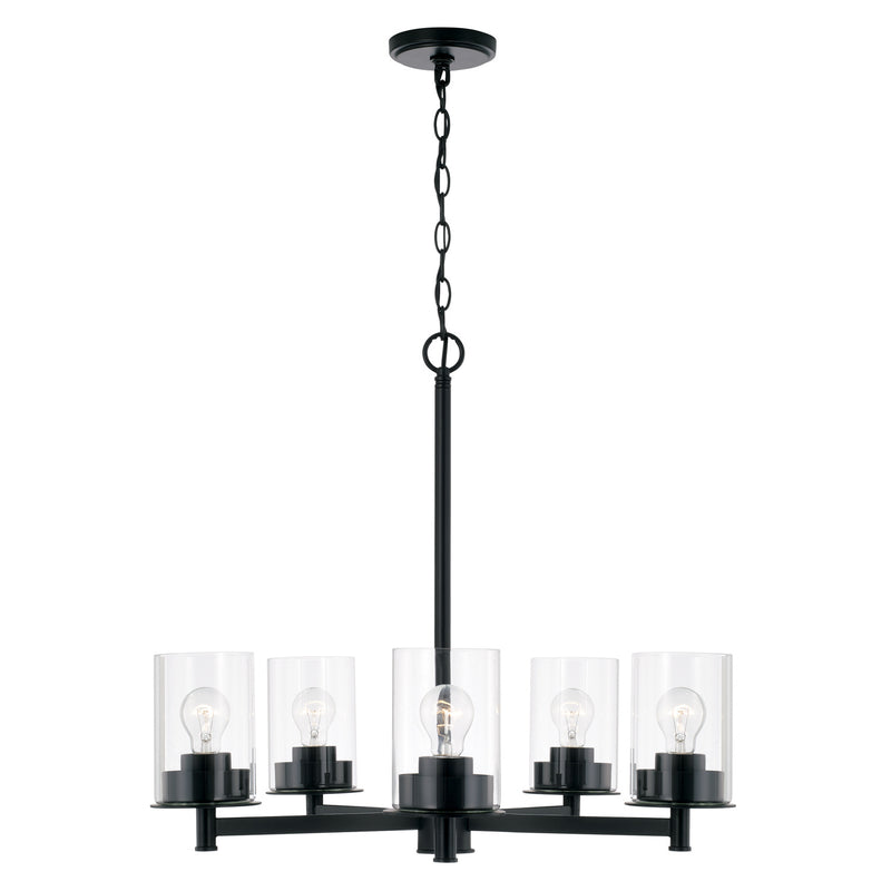 Capital Lighting 446851MB-532 Five Light Chandelier, Matte Black