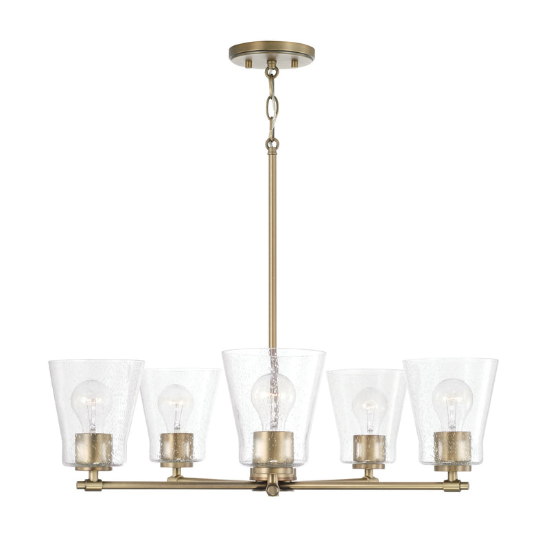 Capital Lighting 446951AD-533 Five Light Chandelier, Aged Brass