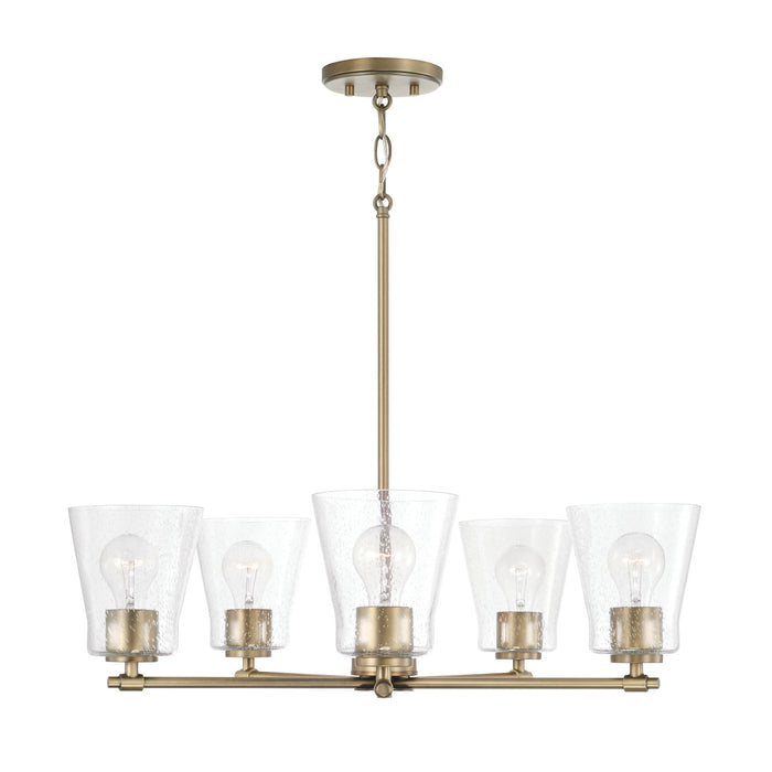 Capital Lighting 446951AD-533 Five Light Chandelier, Aged Brass