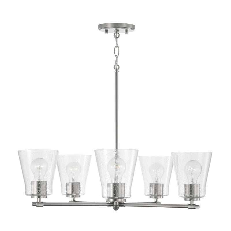 Capital Lighting 446951BN-533 Five Light Chandelier, Brushed Nickel