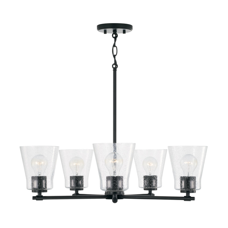 Capital Lighting 446951MB-533 Five Light Chandelier, Matte Black