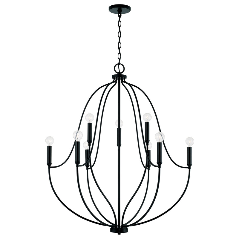 Capital Lighting 447091MB Nine Light Chandelier, Matte Black