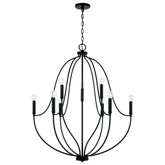 Capital Lighting 447091MB Nine Light Chandelier, Matte Black