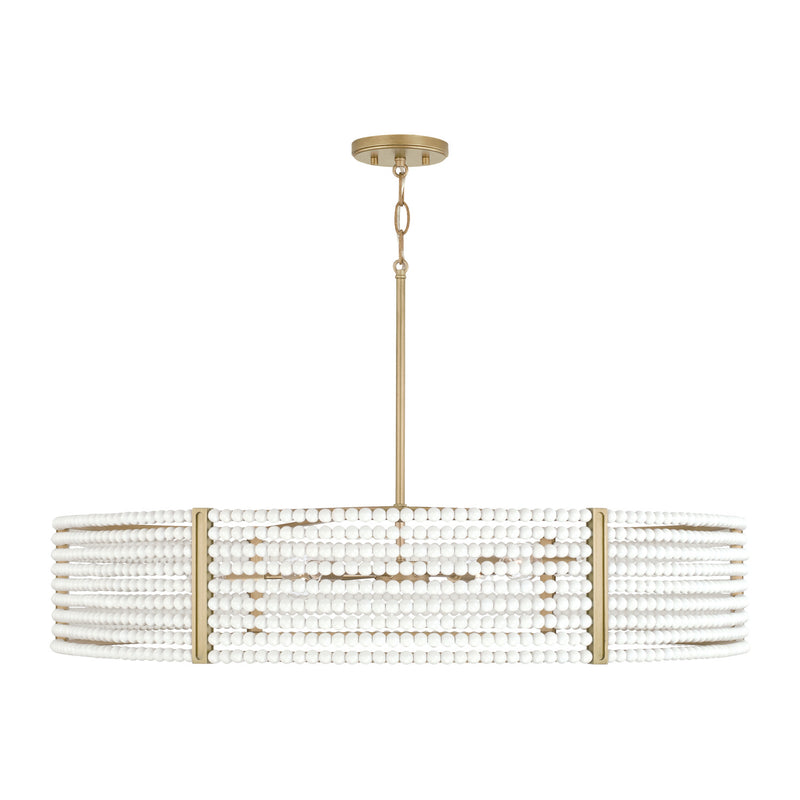 Capital Lighting 447161AP Six Light Chandelier, Aged Brass Painted