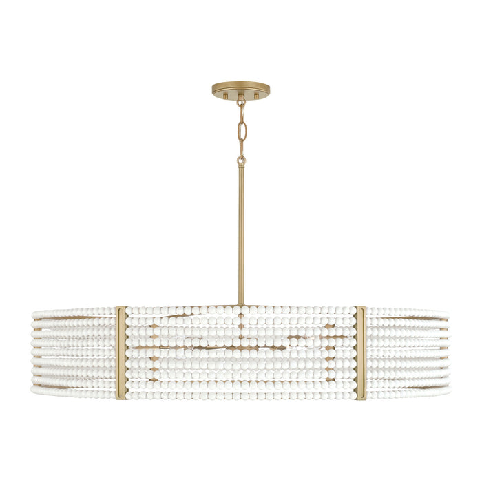 Capital Lighting 447161AP Six Light Chandelier, Aged Brass Painted