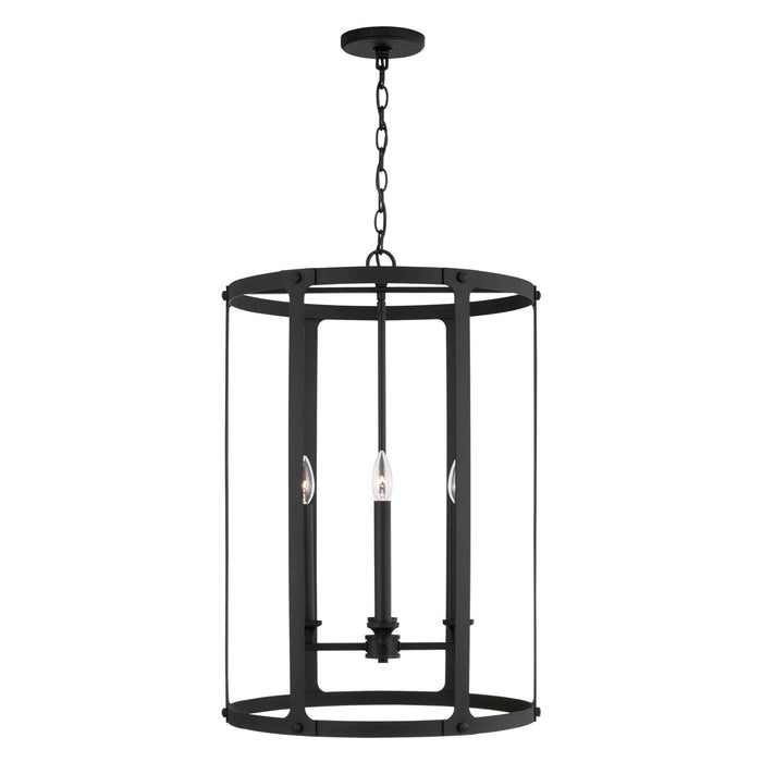 Capital Lighting 544941BI Four Light Foyer, Black Iron