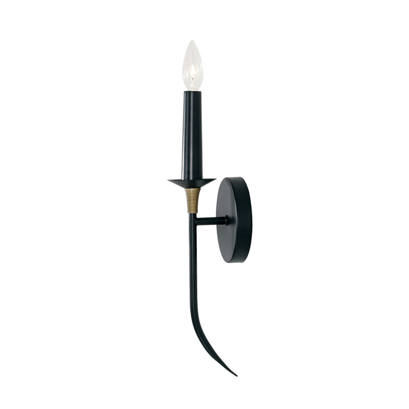 Capital Lighting 645611KB One Light Wall Sconce, Matte Black with Brass
