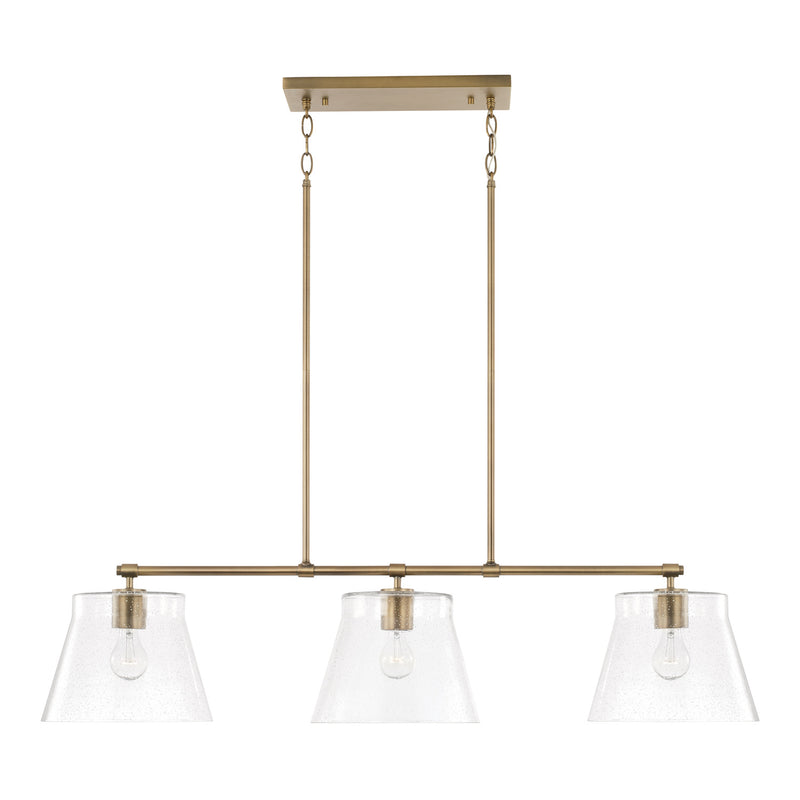 Capital Lighting 846931AD Three Light Island Pendant, Aged Brass