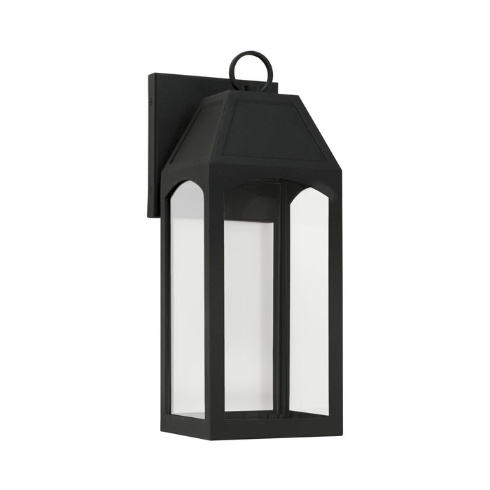 Capital Lighting 946311BK-GL One Light Outdoor Wall Lantern, Black