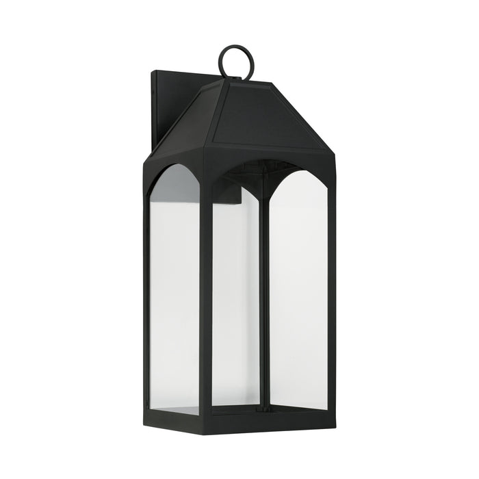 Capital Lighting 946341BK-GL One Light Outdoor Wall Lantern, Black