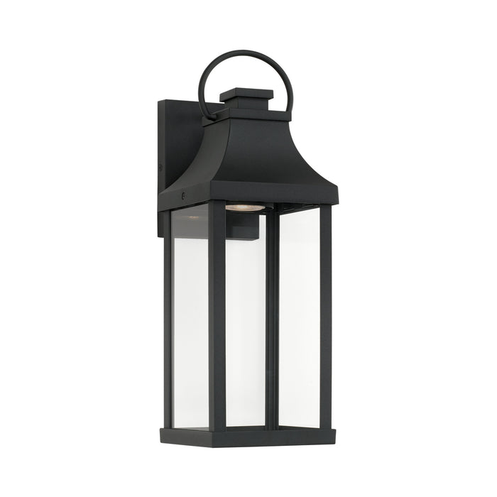Capital Lighting 946411BK-GL One Light Outdoor Wall Lantern, Black