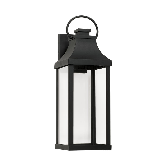 Capital Lighting 946421BK-GL One Light Outdoor Wall Lantern, Black