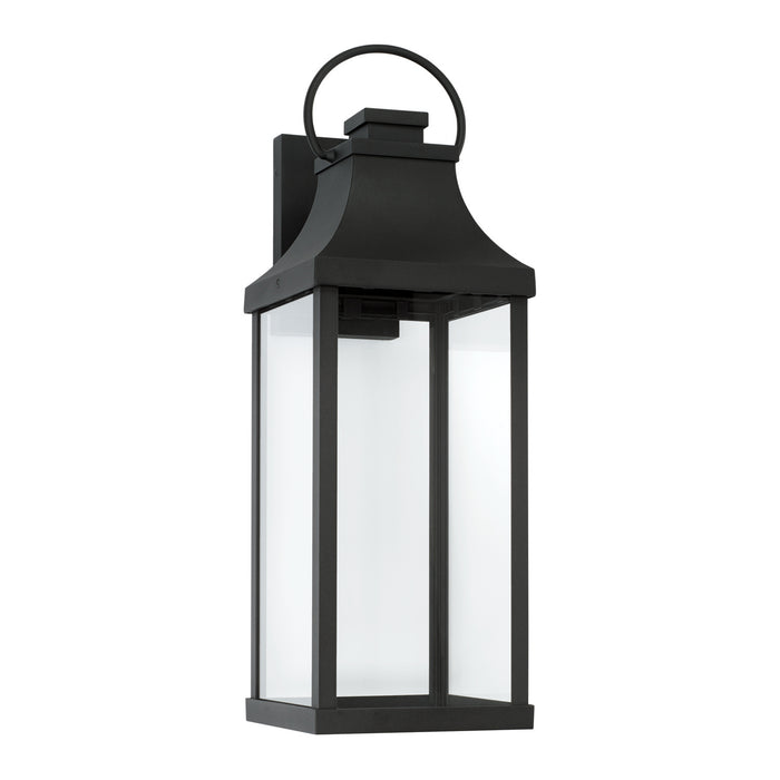 Capital Lighting 946431BK-GL One Light Outdoor Wall Lantern, Black