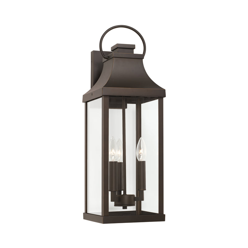 Capital Lighting 946431OZ Three Light Outdoor Wall Lantern, Oiled Bronze