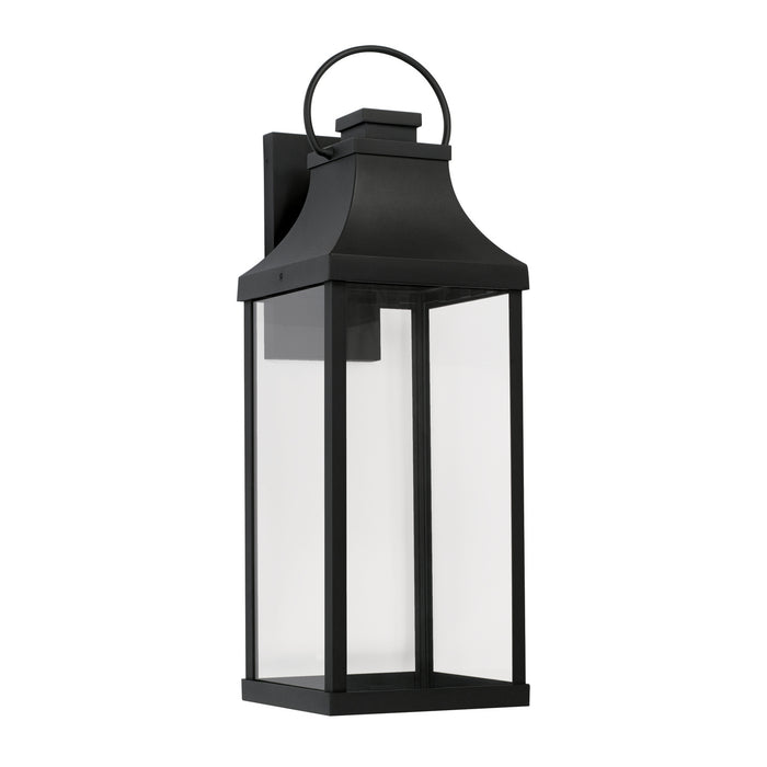 Capital Lighting 946441BK-GL One Light Outdoor Wall Lantern, Black
