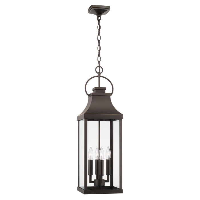 Capital Lighting 946442OZ Four Light Outdoor Hanging Lantern, Oiled Bronze