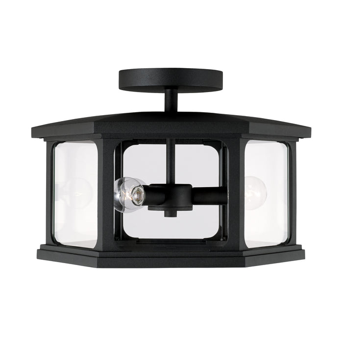 Capital Lighting 946632BK Three Light Outdoor Semi Flush Mount, Black