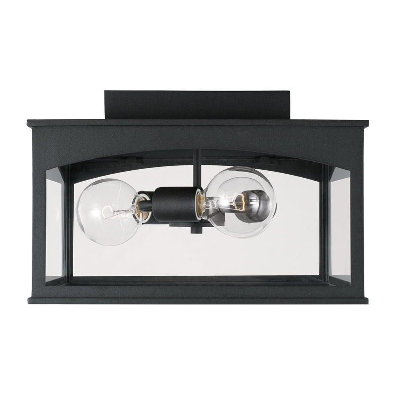 Capital Lighting 946731BK Three Light Outdoor Flush Mount, Black