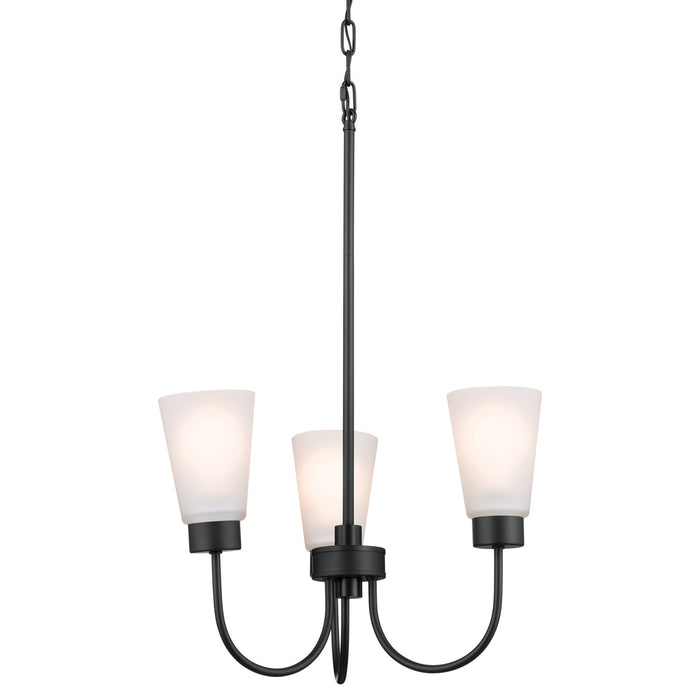 Kichler 52442BK Three Light Chandelier, Black