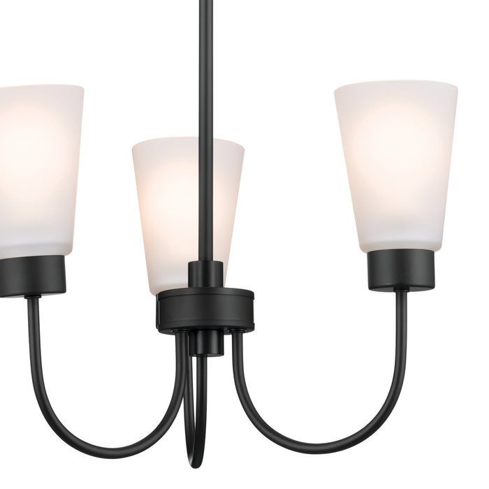 Kichler 52442BK Three Light Chandelier, Black