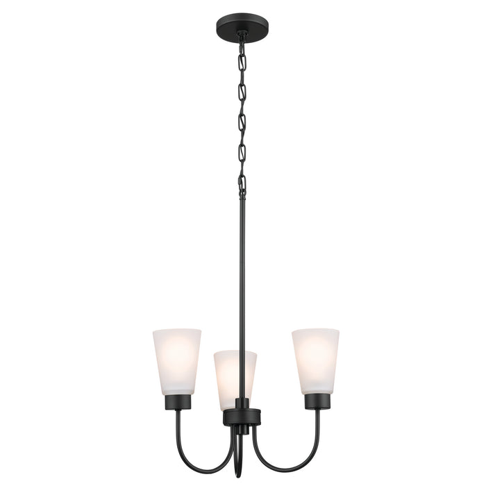 Kichler 52442BK Three Light Chandelier, Black