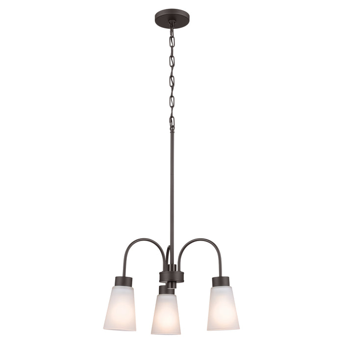 Kichler 52442OZ Three Light Chandelier, Olde Bronze