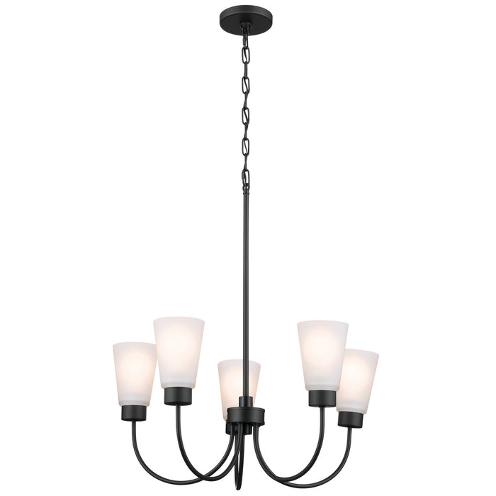 Kichler 52443BK Five Light Chandelier, Black