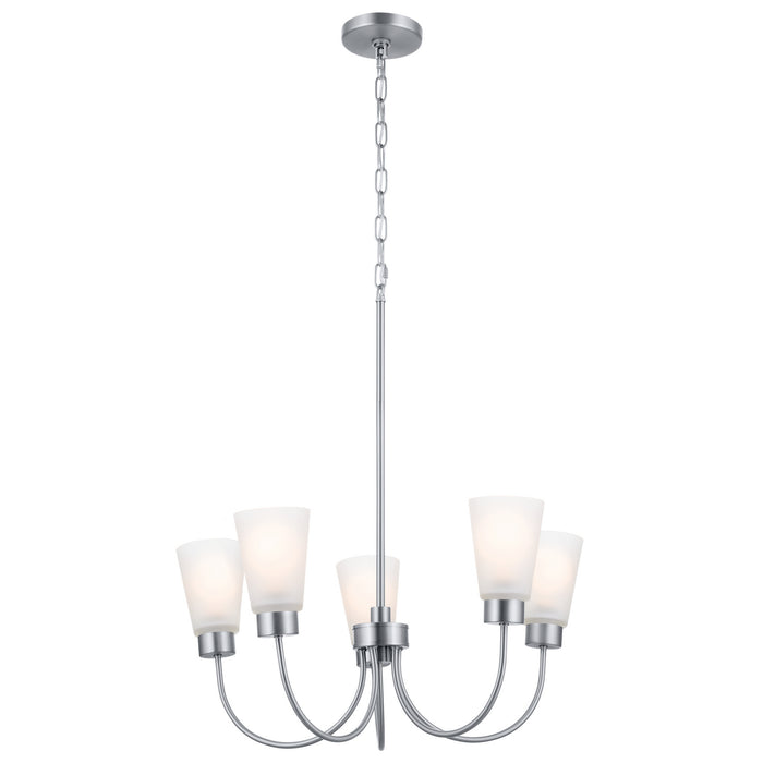 Kichler 52443NI Five Light Chandelier, Brushed Nickel