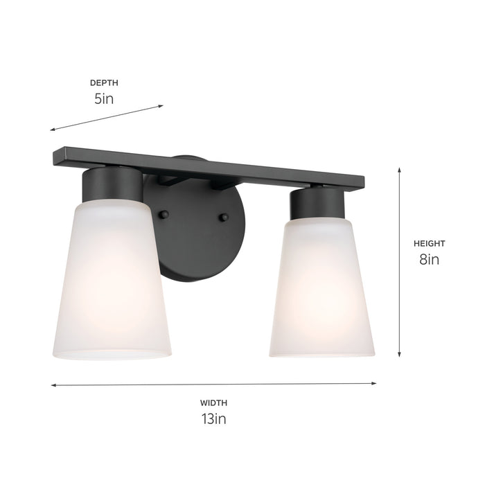 Kichler 55120BK Two Light Bath, Black