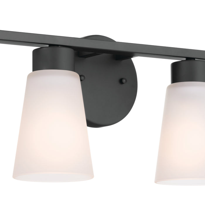 Kichler 55122BK Four Light Bath, Black