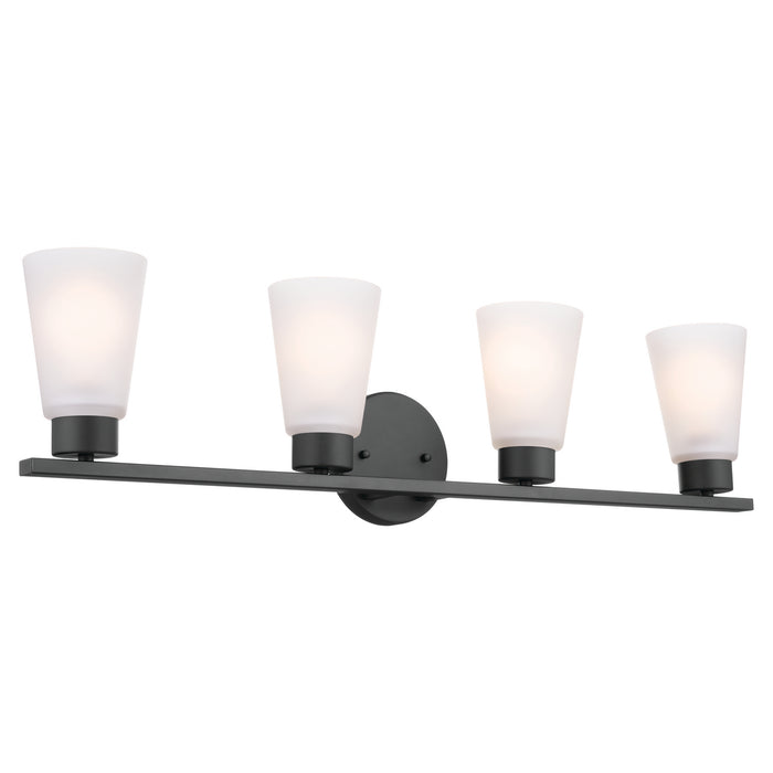 Kichler 55122BK Four Light Bath, Black
