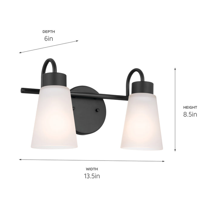 Kichler 55125BK Two Light Bath, Black