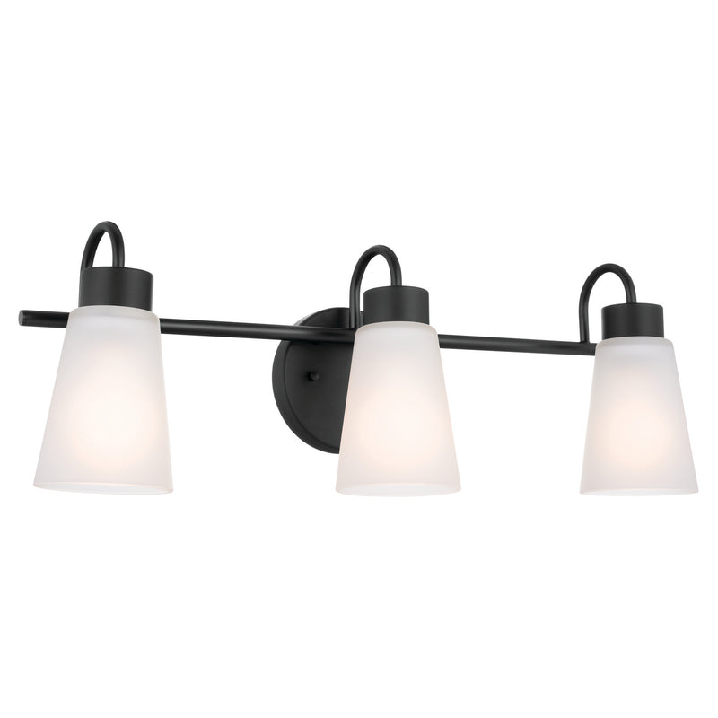 Kichler 55126BK Three Light Bath, Black