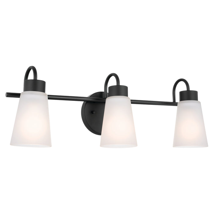 Kichler 55126BK Three Light Bath, Black