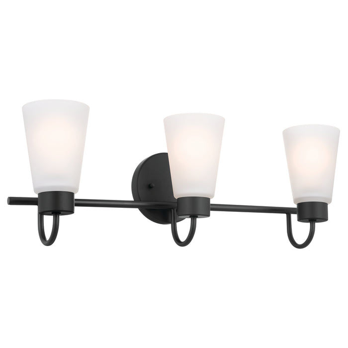 Kichler 55126BK Three Light Bath, Black