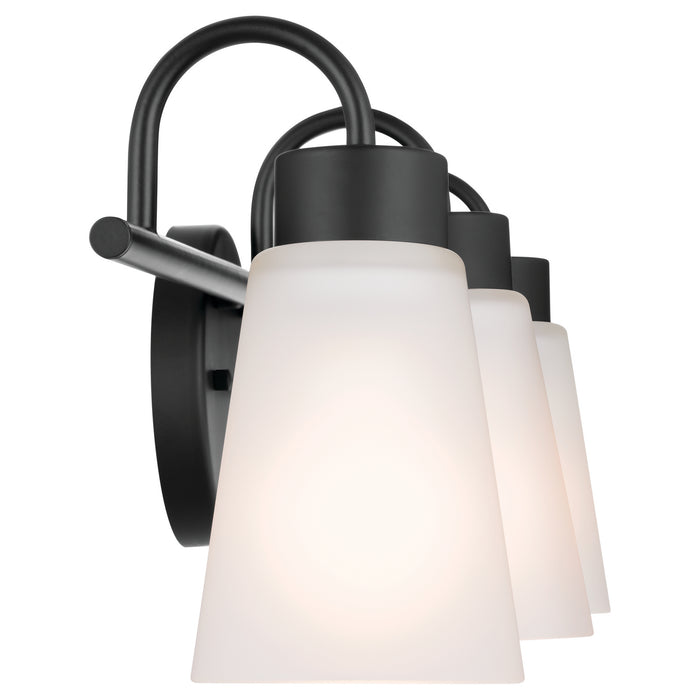 Kichler 55126BK Three Light Bath, Black