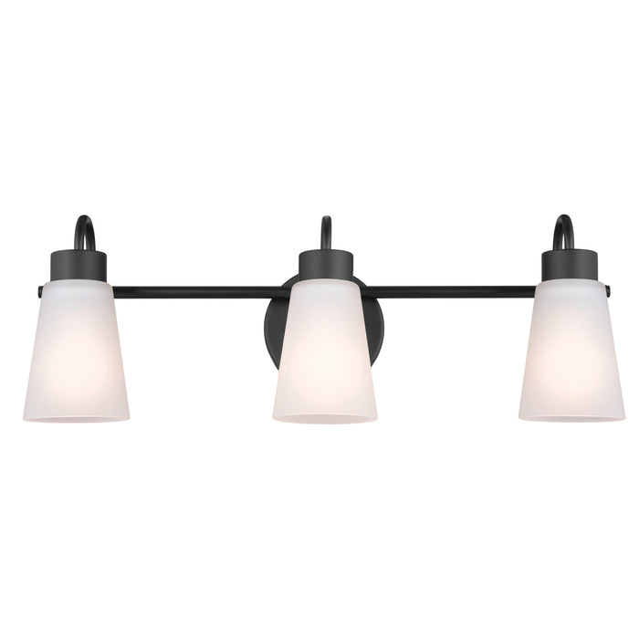 Kichler 55126BK Three Light Bath, Black