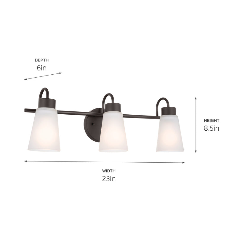Kichler 55126OZ Three Light Bath, Olde Bronze