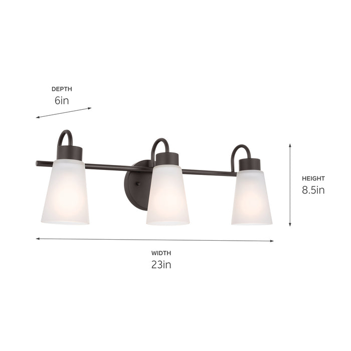 Kichler 55126OZ Three Light Bath, Olde Bronze