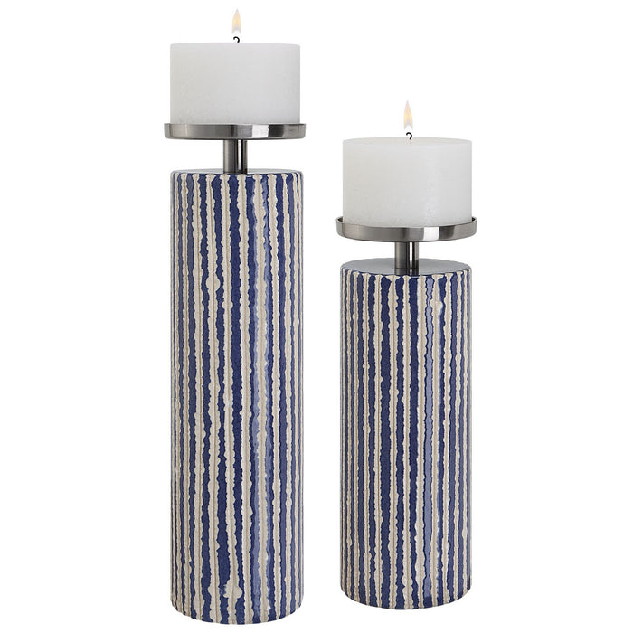 Uttermost 17999 Candleholders, S/2, Polished Nickel