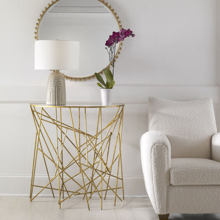 Uttermost 25175 Console Table, Antique Gold