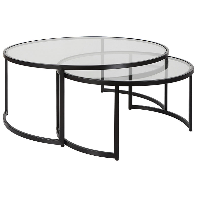 Uttermost 25190 Nesting Coffee Tables S/2, Satin Black
