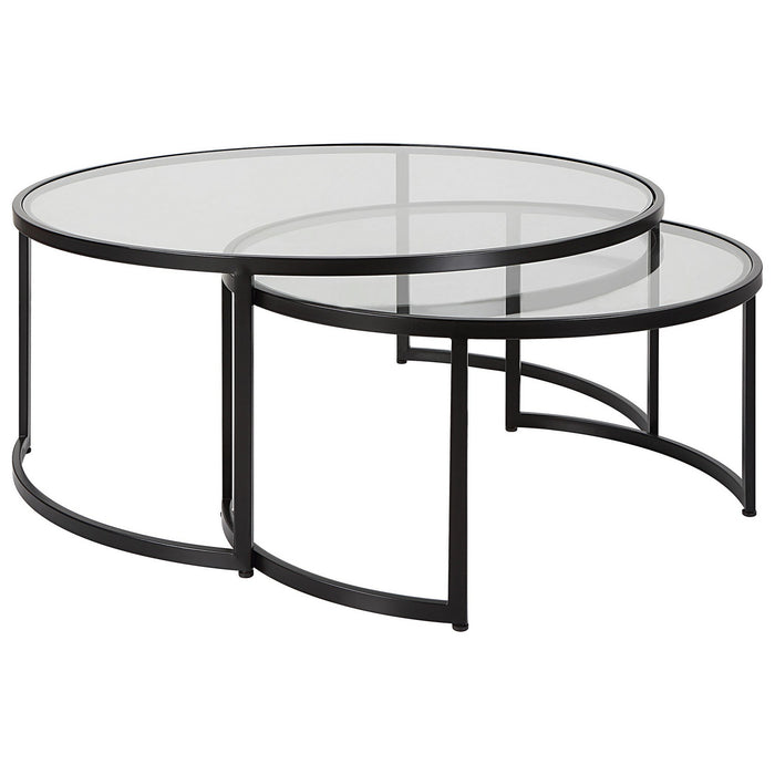 Uttermost 25190 Nesting Coffee Tables S/2, Satin Black